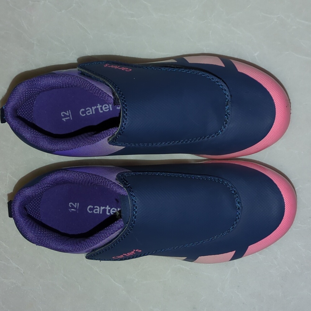 Carter's Little Girl Soccer Cleats Size 12 Pink Purple Velcro